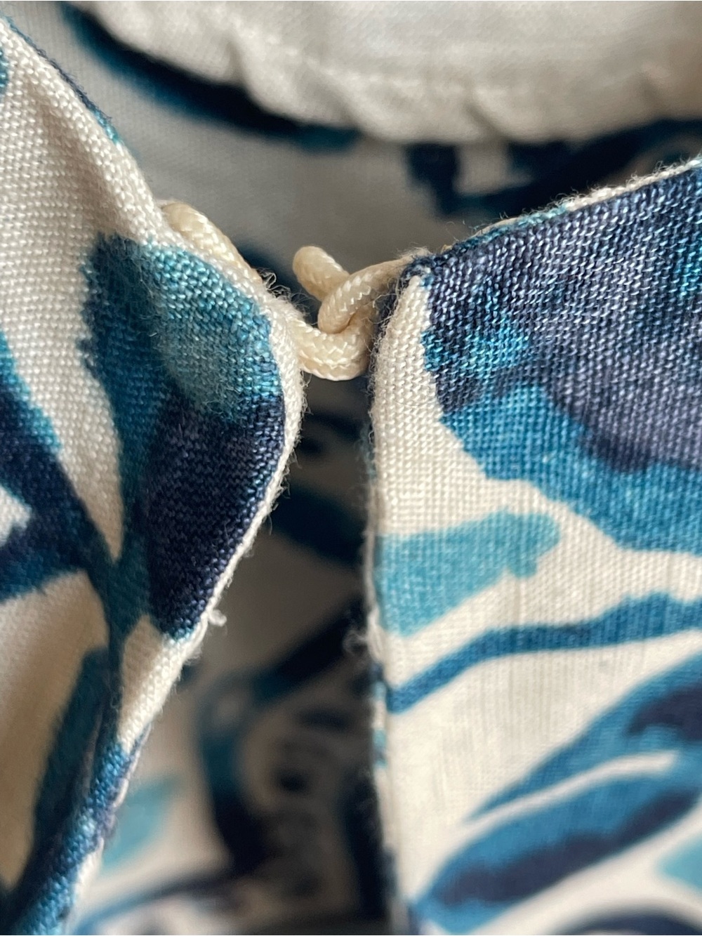 Chico's Artisan Batik Watercolor 100% Linen Jacket Blue Cream Size 2 L - Picture 6 of 9